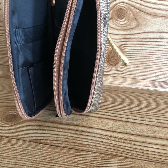 Gold Sparkly Structured Wristlet - Picture 7 of 8